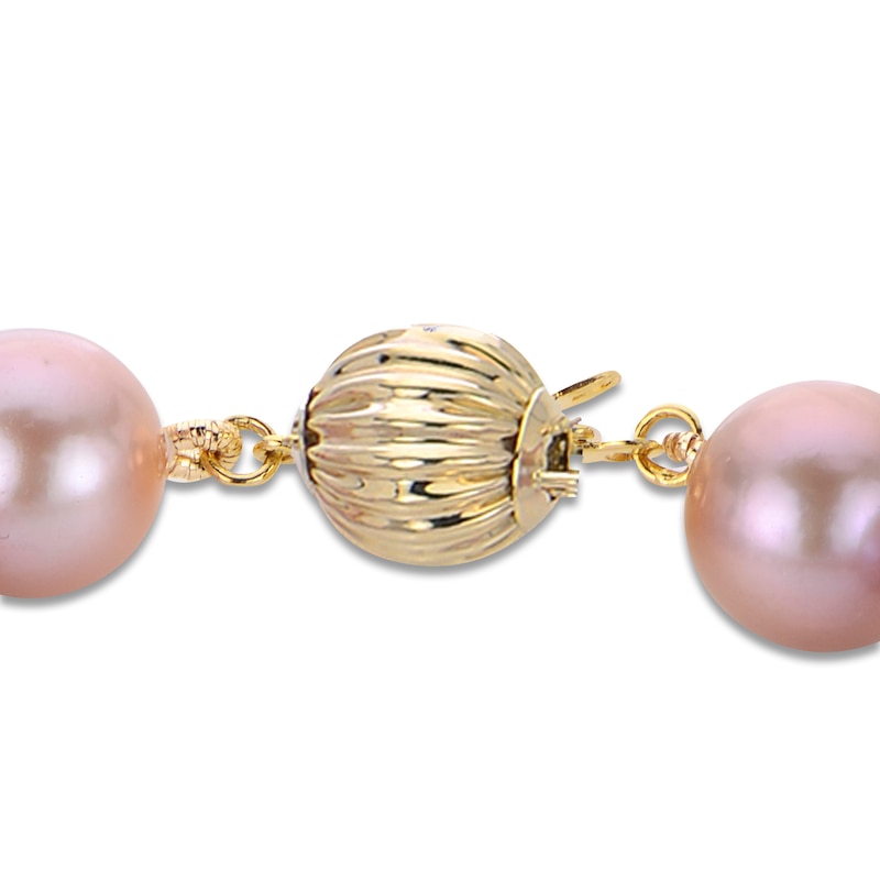 Pink Freshwater Cultured Pearl Bracelet 14K Yellow Gold 8"