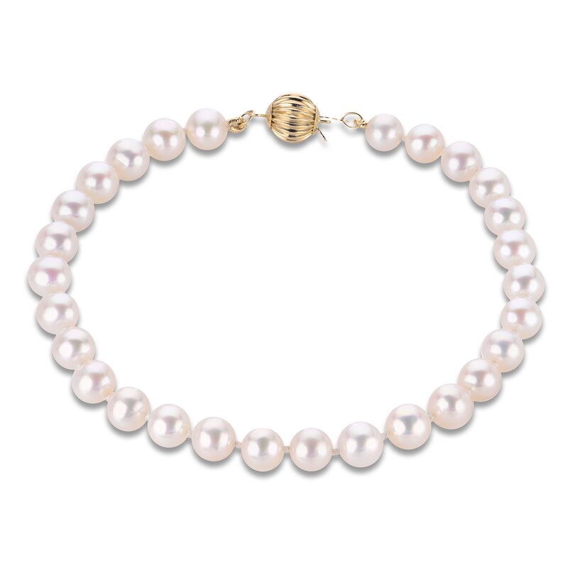 Main Image 1 of Freshwater Cultured Pearl Bracelet 14K Yellow Gold 7.5"