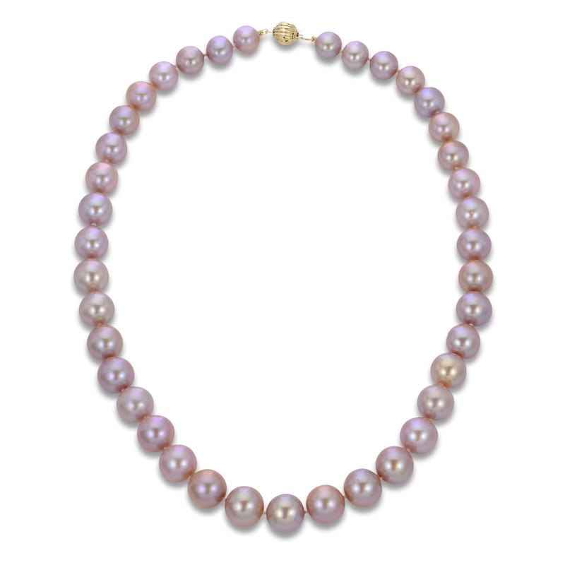Main Image 1 of Pink Freshwater Cultured Pearl Necklace 14K Yellow Gold 18"
