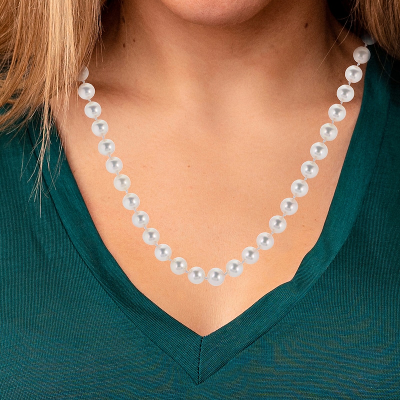 Main Image 4 of Freshwater Cultured Pearl Strand Necklace 14K Yellow Gold 20"