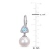 Thumbnail Image 2 of Freshwater Cultured Pearl & Natural Blue Topaz Drop Earrings 1/4 ct tw Diamonds 14K White Gold