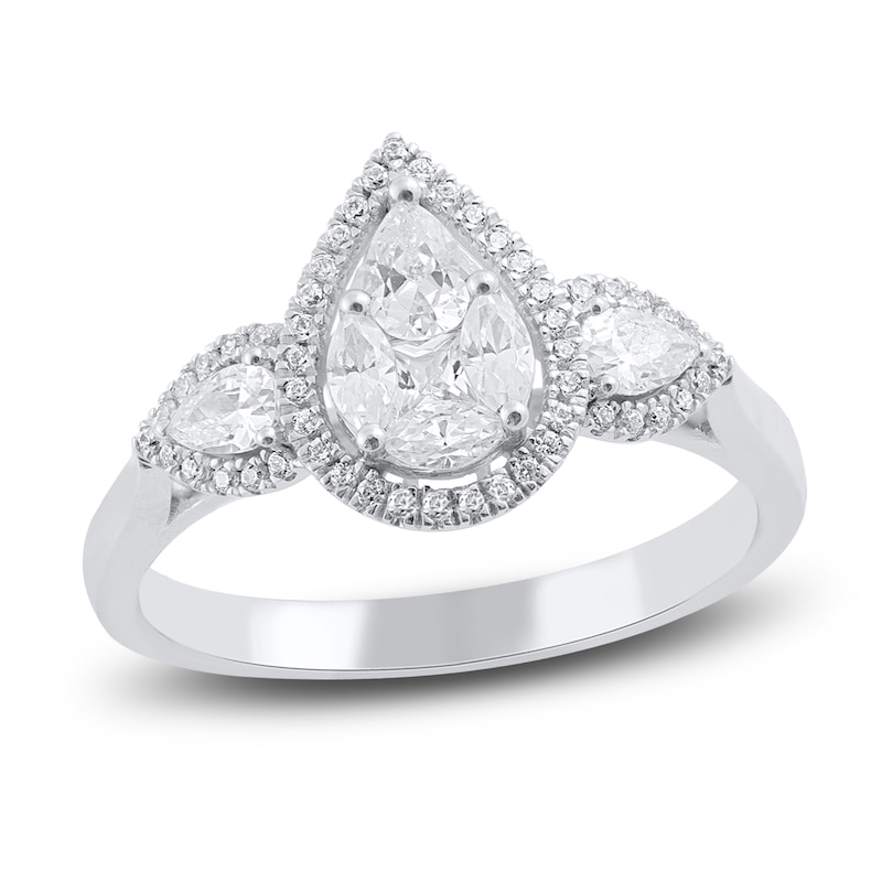 Main Image 1 of Pear, Princess, Marquise & Round -Cut Diamond 3-Stone Ring 3/4 ct tw 14K White Gold