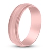 Thumbnail Image 2 of Milgrain Beveled Wedding Band 14K Rose Gold 8mm
