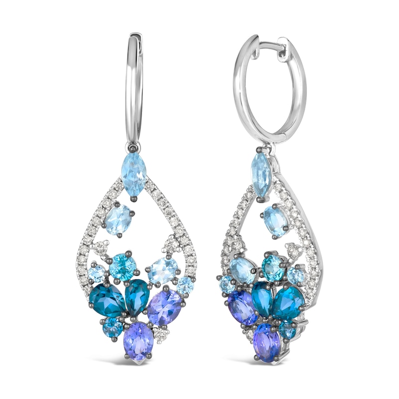Le Vian Mare Azzurro Natural Multi-Gemstone Earrings 3/8 ct tw 14K Vanilla Gold
