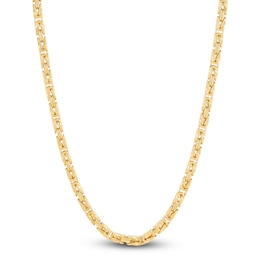Hollow Byzantine Chain Necklace 3.95mm 14K Yellow Gold 22"