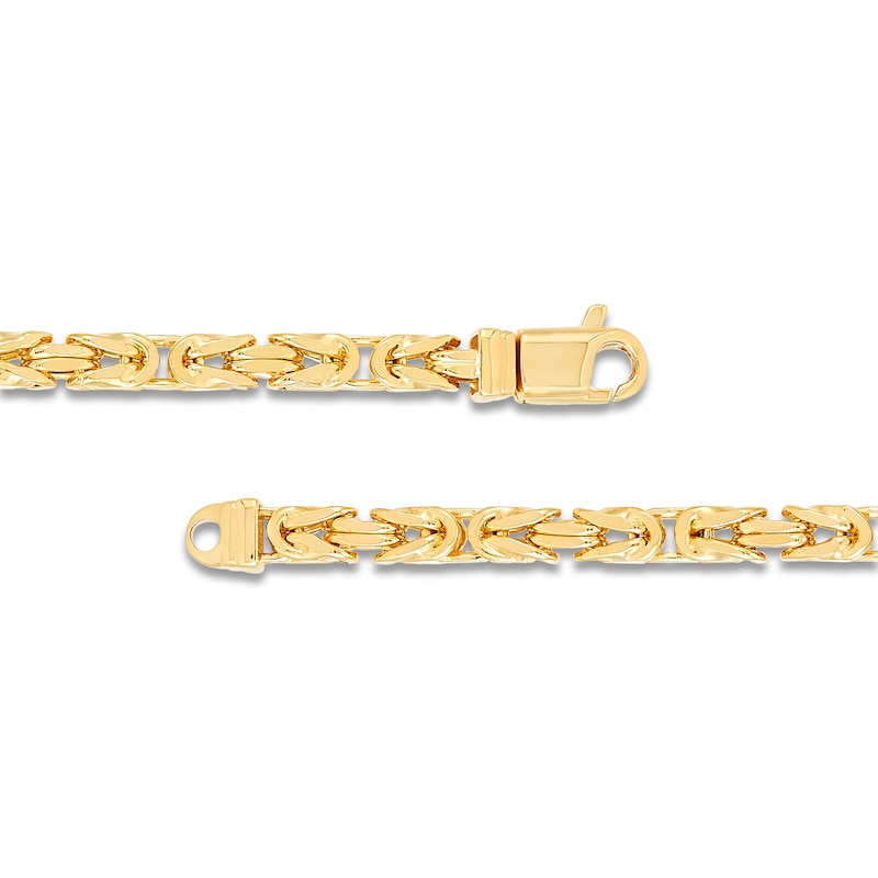Main Image 3 of Hollow Byzantine Chain Necklace 3.95mm 14K Yellow Gold 22"