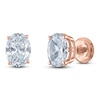 Thumbnail Image 2 of Oval-Cut Lab-Grown Diamond Solitaire Stud Earrings 1-1/2 ct tw 14K Rose Gold (F/SI2)