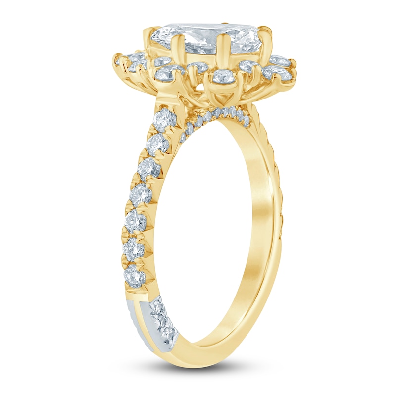 Main Image 2 of Pnina Tornai Lab-Grown Diamond Pear-Shaped Halo Engagement Ring 2-1/2 ct tw 14K Yellow Gold