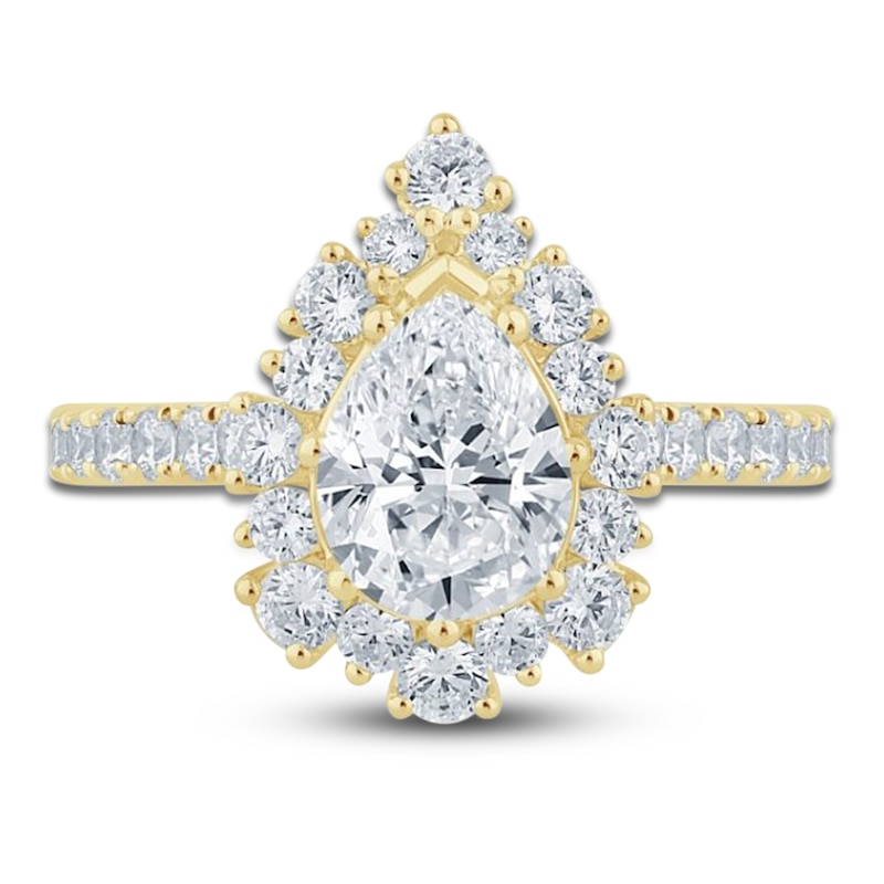 Main Image 3 of Pnina Tornai Lab-Grown Diamond Pear-Shaped Halo Engagement Ring 2-1/2 ct tw 14K Yellow Gold