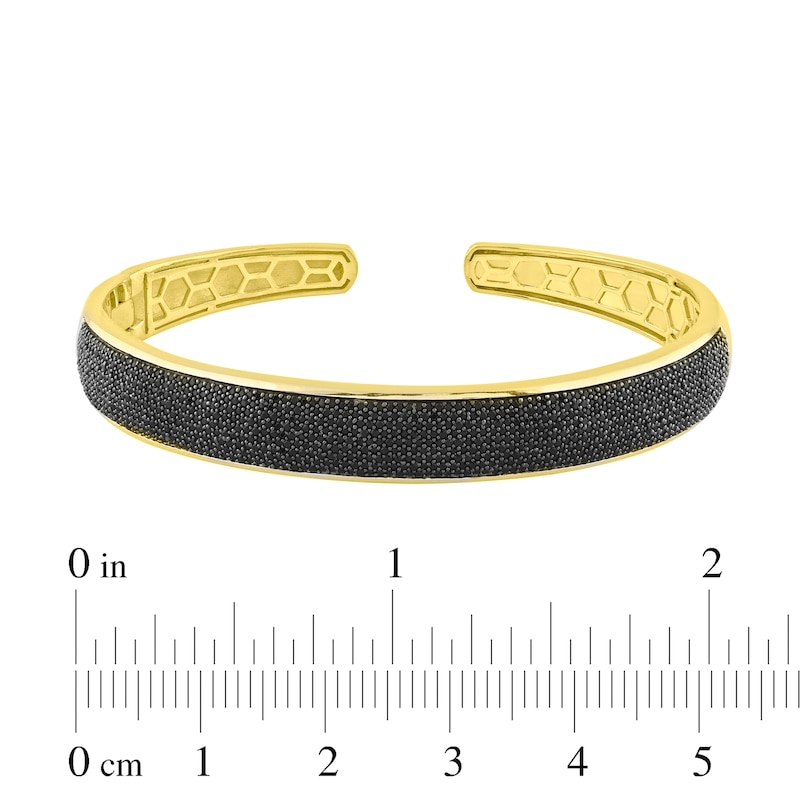 Main Image 2 of Men's Black Diamond Cuff Bangle Bracelet 2-3/4 ct tw 10K Yellow Gold