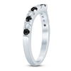 Thumbnail Image 2 of Black & White Diamond Chevron Anniversary Ring 1/2 ct tw 14K White Gold