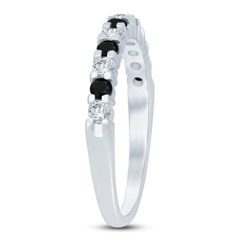 Main Image 2 of Black & White Diamond Anniversary Ring 1/2 ct tw 14K White Gold