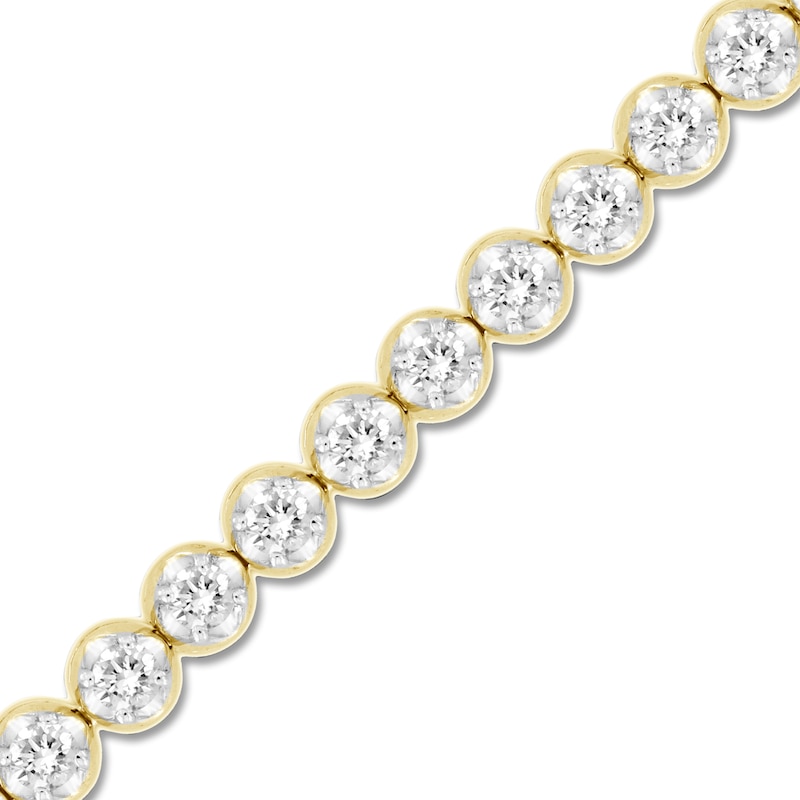 Main Image 2 of Men's Lab-Grown Diamond Tennis Bracelet 2-1/4 ct tw 14K Yellow Gold 8"