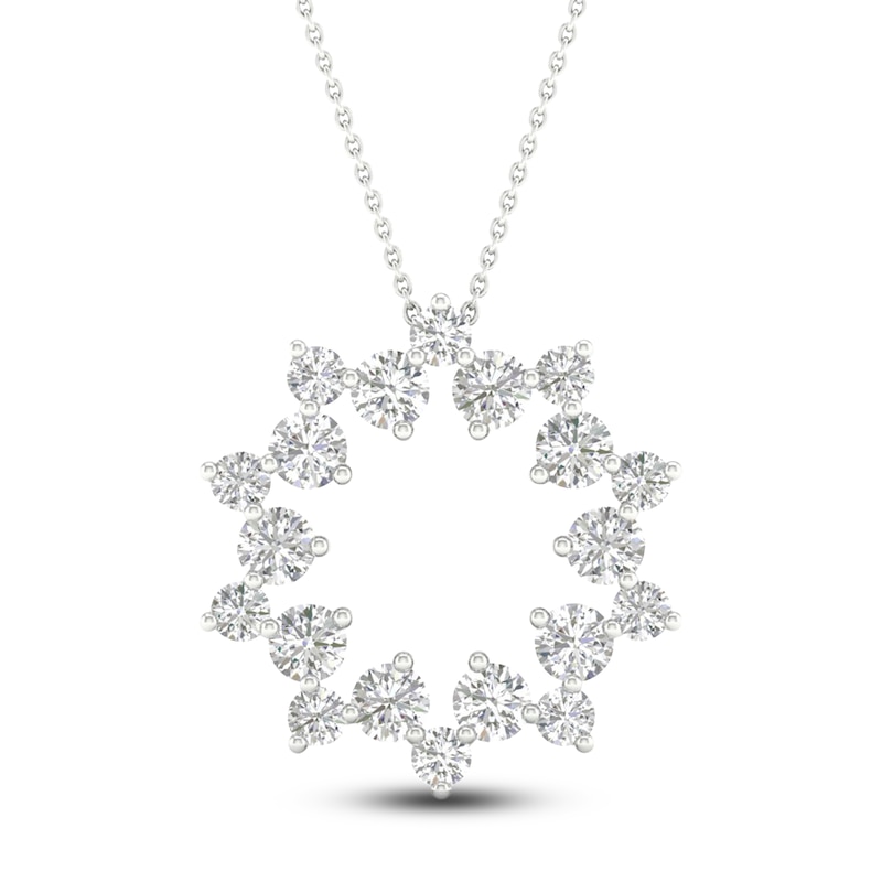 Main Image 1 of Brilliant Moments Diamond Wreath Necklace 1 ct tw 14K White Gold 18"