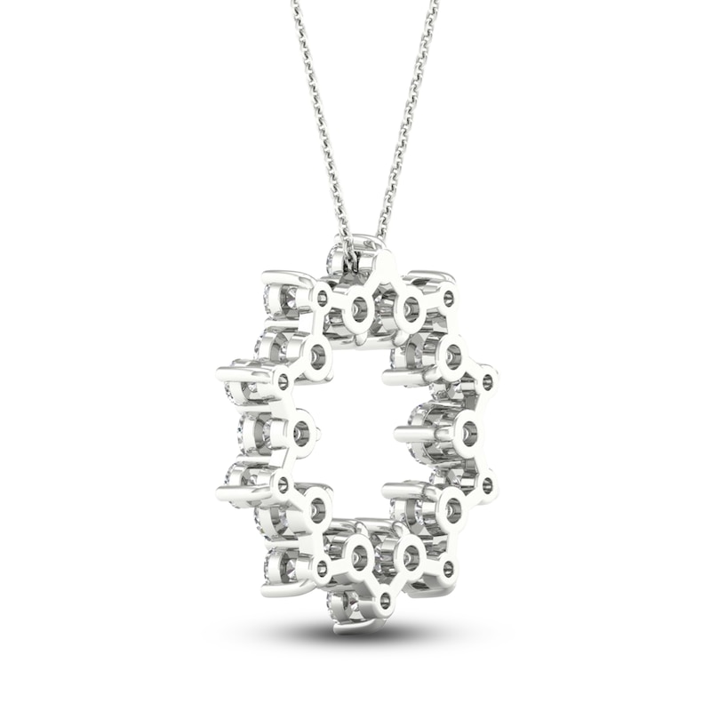 Main Image 2 of Brilliant Moments Diamond Wreath Necklace 1 ct tw 14K White Gold 18"