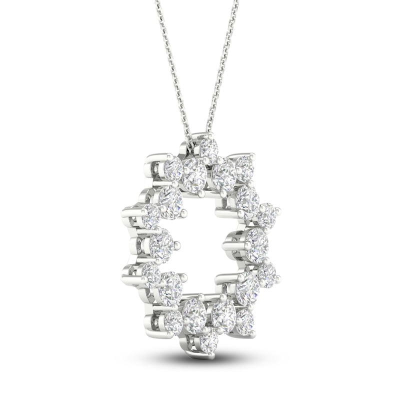 Main Image 3 of Brilliant Moments Diamond Wreath Necklace 1 ct tw 14K White Gold 18"