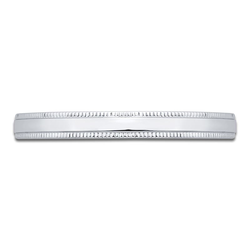Main Image 3 of Polished Milgrain Wedding Band 2.5mm Platinum