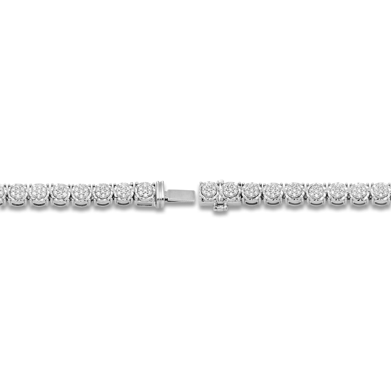 Main Image 2 of Men's Multi-Diamond Tennis Bracelet 1 ct tw 10K White Gold 8"