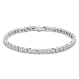 Men's Multi-Diamond Tennis Bracelet 1-1/3 ct tw 10K White Gold 8.5"