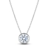 Thumbnail Image 1 of Certified Round-Cut Diamond Bezel-Set Solitaire Necklace 1-1/2 ct tw 14K White Gold 18" (I1/I)