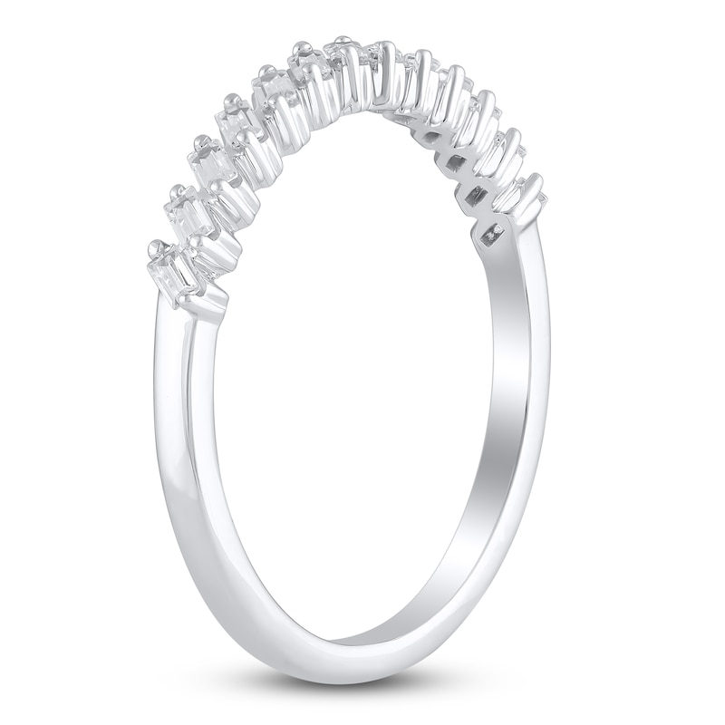 Main Image 2 of Certified Diamond Baguette-Cut Anniversary Ring 1/4 ct tw 14K White Gold