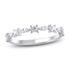 Thumbnail Image 1 of Certified Diamond Princess & Marquise-Cut Anniversary Ring 1/2 ct tw 14K White Gold