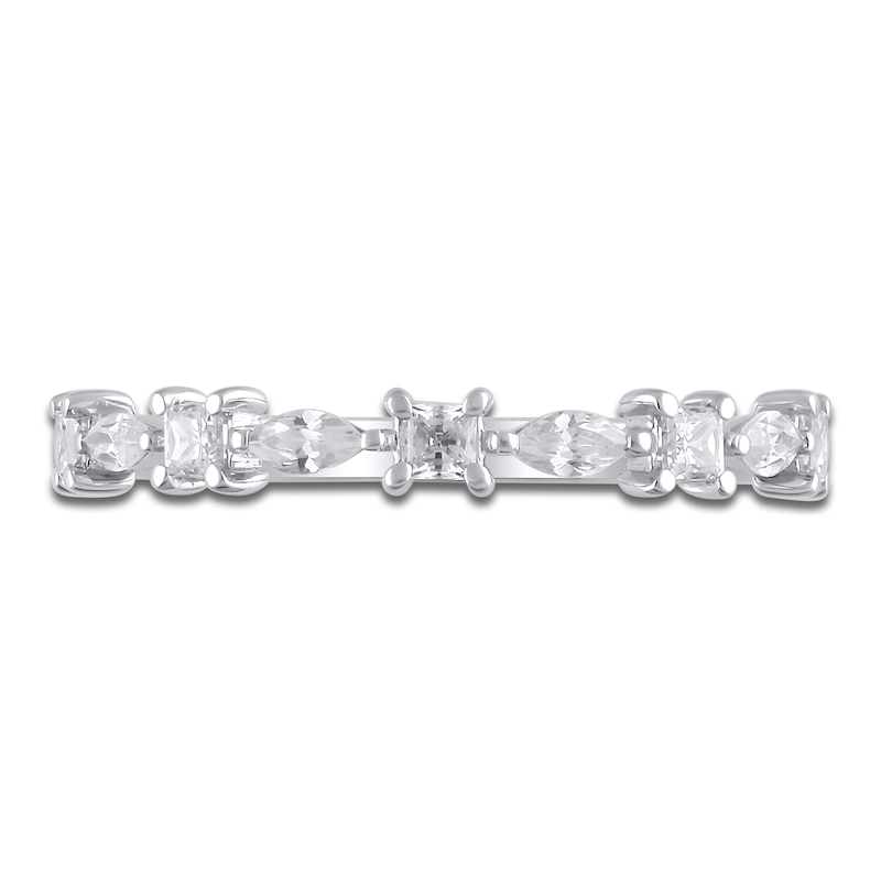 Main Image 3 of Certified Diamond Princess & Marquise-Cut Anniversary Ring 1/2 ct tw 14K White Gold