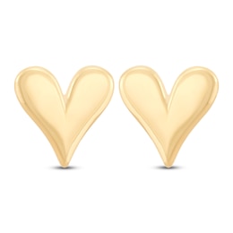Italia D'Oro Puff Heart Stud Earrings 14K Yellow Gold