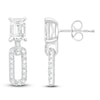 Thumbnail Image 1 of Emerald-Cut Lab-Grown Diamond Doorknocker Earrings 2 1/2 ct tw 14K White Gold