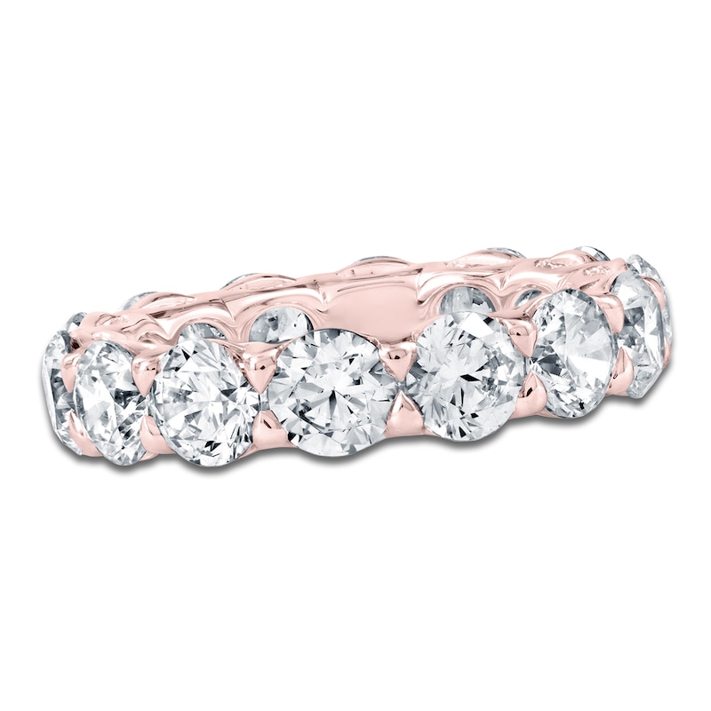 Main Image 1 of Certified Round-Cut Diamond Eternity Band 5-3/4 - 7-5/8 ct tw 14K Rose Gold