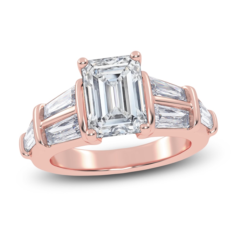Main Image 1 of Emerald-Cut Created By Jared Studio Lab-Grown Diamond Engagement Ring 3-1/2 ct tw 14K Rose Gold