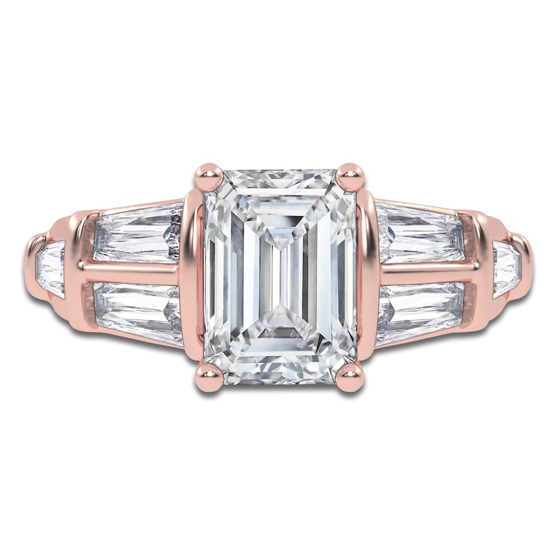 Main Image 3 of Emerald-Cut Created By Jared Studio Lab-Grown Diamond Engagement Ring 3-1/2 ct tw 14K Rose Gold