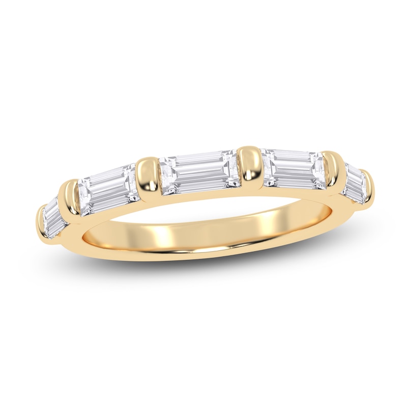 Main Image 1 of Certified Baguette-Cut Created By Jared Studio Lab-Grown Diamond Five-Stone Anniversary Ring 1 ct tw 14K Yellow Gold