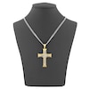 Thumbnail Image 5 of Men's Diamond Cross Necklace 1/8 ct tw Stainless Steel & Yellow Ion Plating 24"