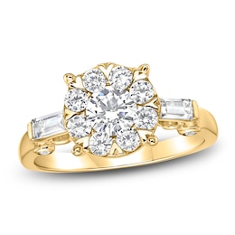 Brilliant Moments Round-Cut Diamond Halo Engagement Ring 1 ct tw 18K Yellow Gold