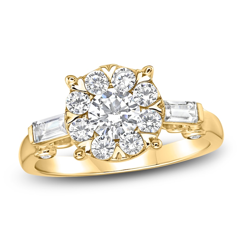 Main Image 1 of Brilliant Moments Round-Cut Diamond Halo Engagement Ring 1 ct tw 18K Yellow Gold