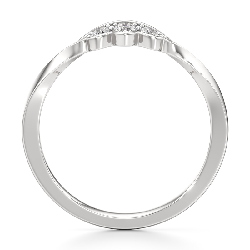 Main Image 2 of J'Lure Lab-Grown Diamond Scalloped Wedding Band 1/8 ct tw 18K White Gold