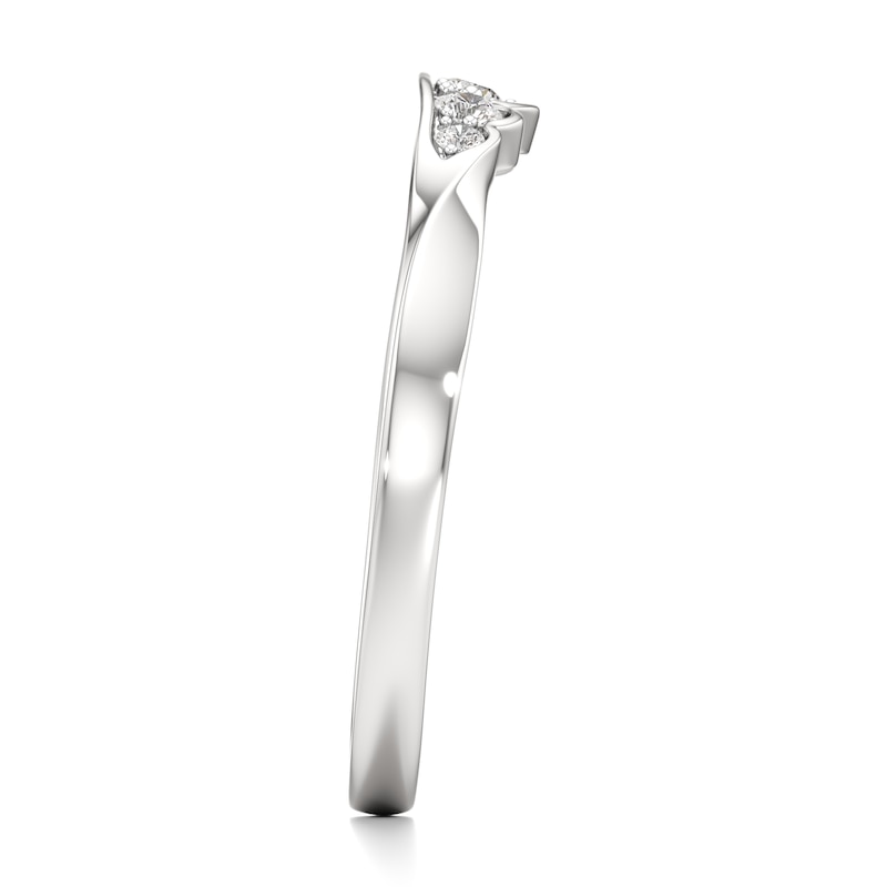 Main Image 3 of J'Lure Lab-Grown Diamond Scalloped Wedding Band 1/8 ct tw 18K White Gold