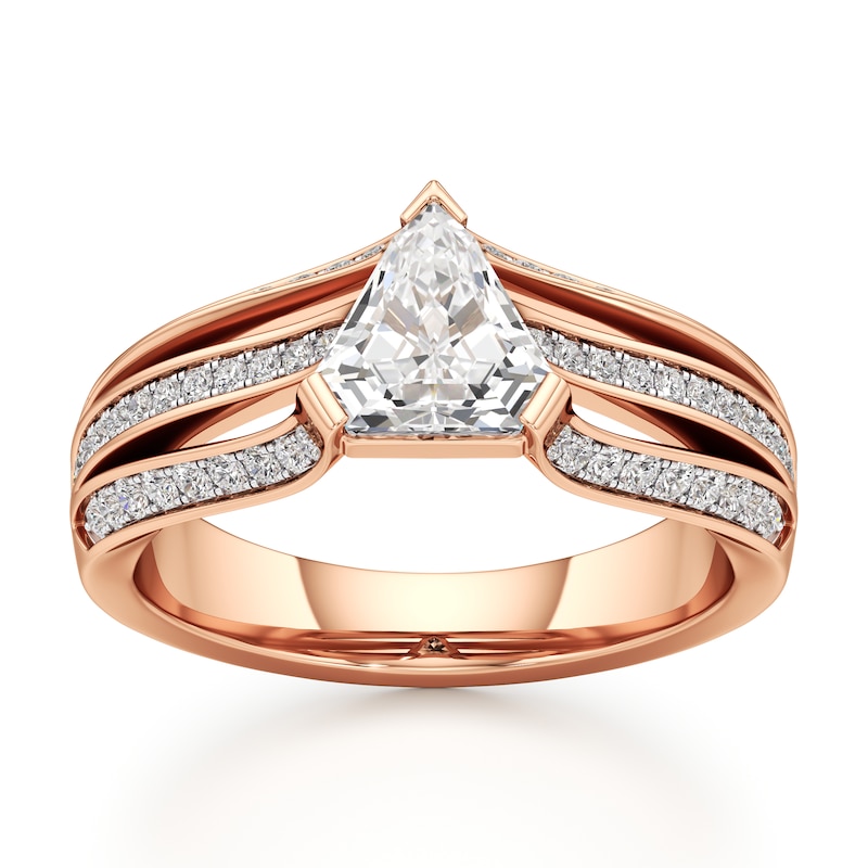 Main Image 1 of J'Lure Lab-Grown Diamond Shield Step-Cut Engagement Ring 1-1/3 ct tw 18K Rose Gold