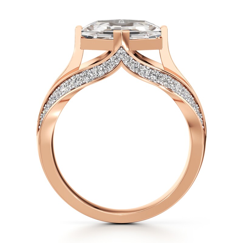Main Image 2 of J'Lure Lab-Grown Diamond Hexagon Portrait-Cut Engagement Ring 3-1/2 ct tw 18K Rose Gold