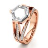 Thumbnail Image 4 of J'Lure Lab-Grown Diamond Hexagon Portrait-Cut Engagement Ring 3-1/2 ct tw 18K Rose Gold
