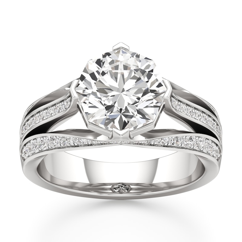 Main Image 1 of J'Lure Lab-Grown Diamond Octagon Brilliant-Cut Engagement Ring 3-1/2 ct tw 18K White Gold
