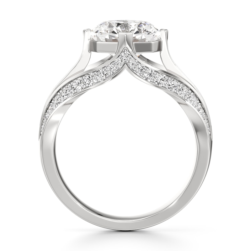 Main Image 2 of J'Lure Lab-Grown Diamond Octagon Brilliant-Cut Engagement Ring 3-1/2 ct tw 18K White Gold