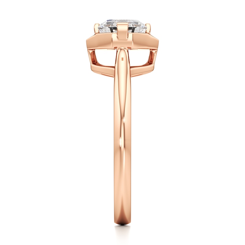 Main Image 3 of J'Lure Octagon Step-Cut Lab-Grown Diamond Half-Halo Engagement Ring 1 ct tw 18K Rose Gold