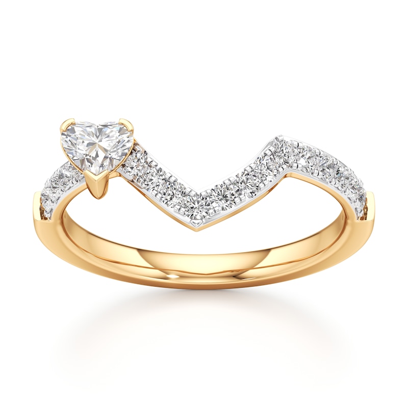 Main Image 1 of J'Lure Heart Brilliant-Cut Lab-Grown Diamond Contour Wedding Band 1/2 ct tw 18K Yellow Gold