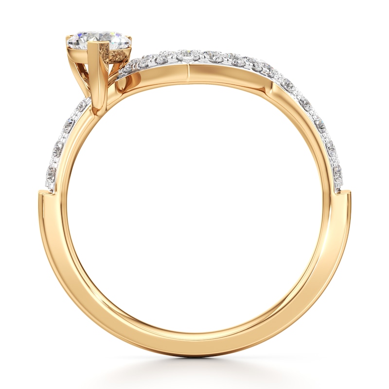 Main Image 2 of J'Lure Heart Brilliant-Cut Lab-Grown Diamond Contour Wedding Band 1/2 ct tw 18K Yellow Gold