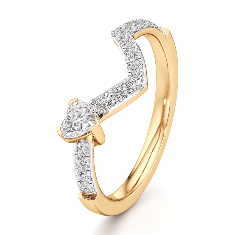 Main Image 4 of J'Lure Heart Brilliant-Cut Lab-Grown Diamond Contour Wedding Band 1/2 ct tw 18K Yellow Gold