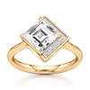 Thumbnail Image 1 of J'Lure Carre Step-Cut Lab-Grown Diamond Half-Halo Engagement Ring 2 ct tw 18K Yellow Gold