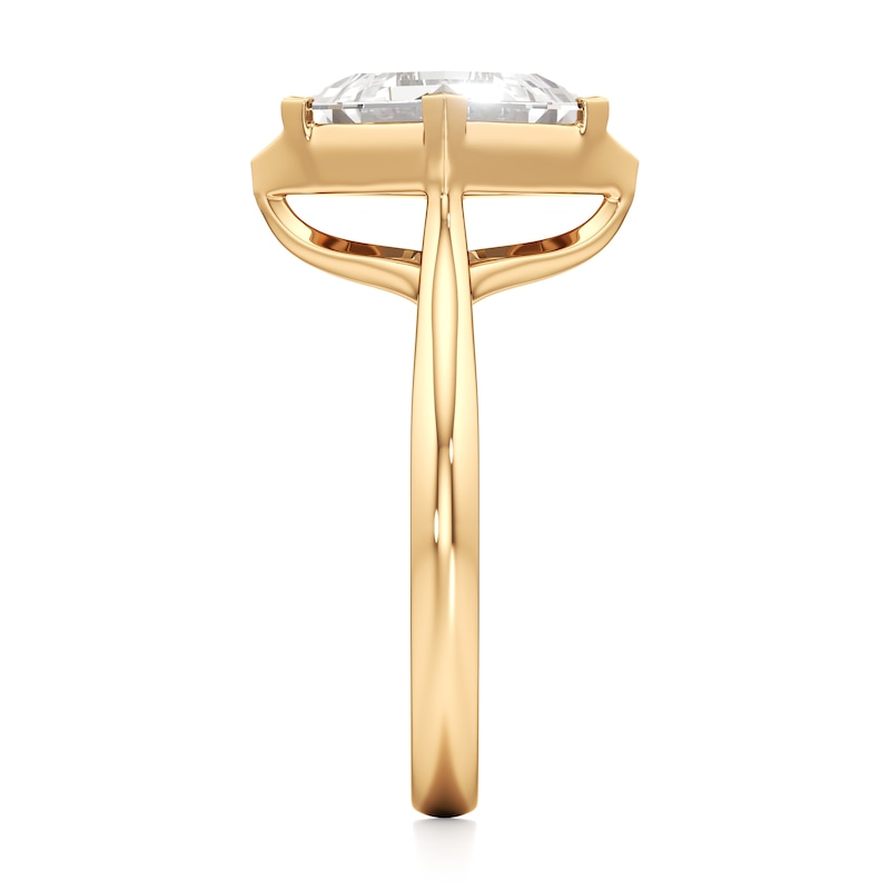 Main Image 3 of J'Lure Carre Step-Cut Lab-Grown Diamond Half-Halo Engagement Ring 2 ct tw 18K Yellow Gold