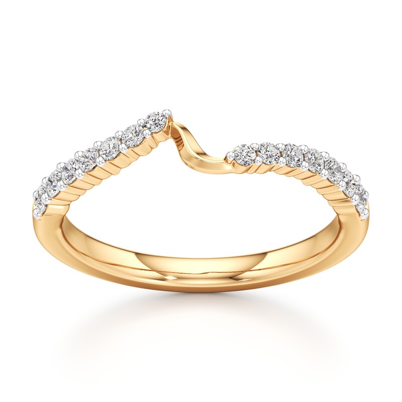 Main Image 1 of J'Lure Lab-Grown Diamond Contour Wedding Band 1/4 ct tw 18K Yellow Gold